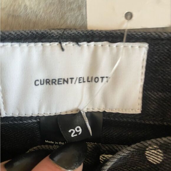 Current/Elliot The Vintage cropped slim black & white polka dot jean NWT size 29 - Picture 8 of 13